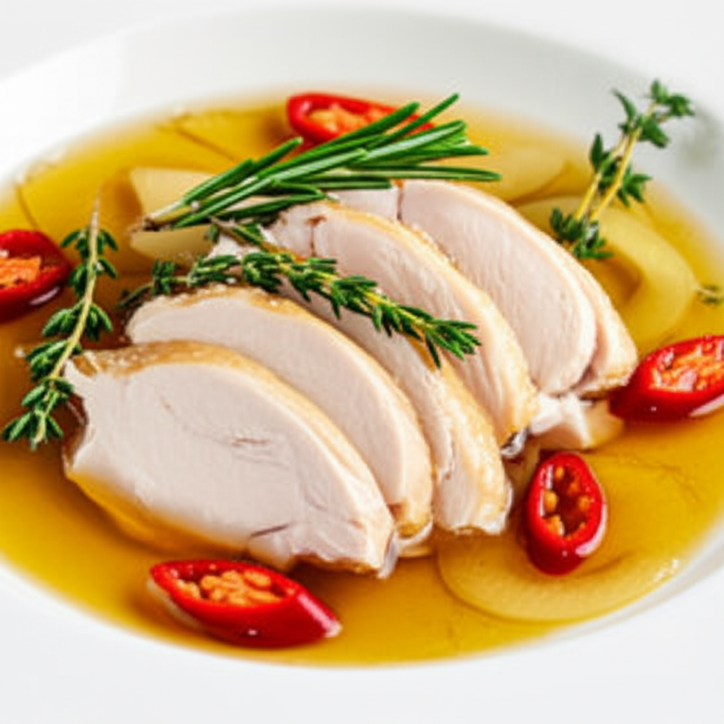 Silken Poached Chicken with Aromatic Infusion