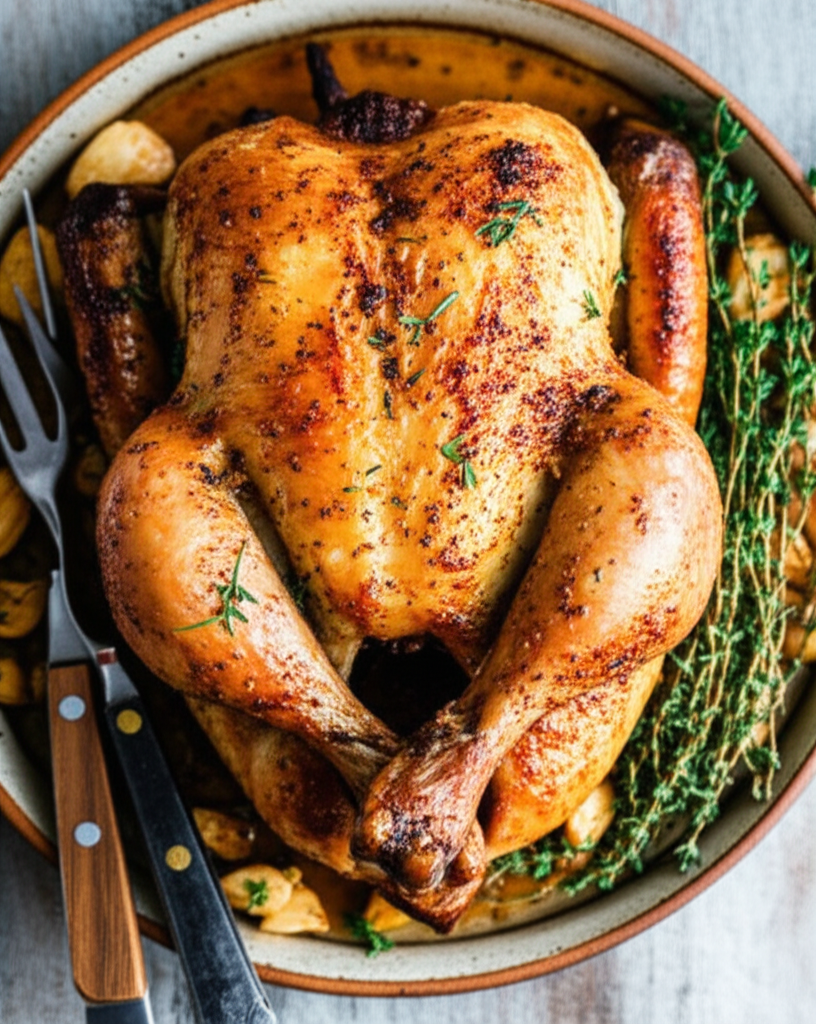 Aromatic Garlic and Herb Roasted Chicken