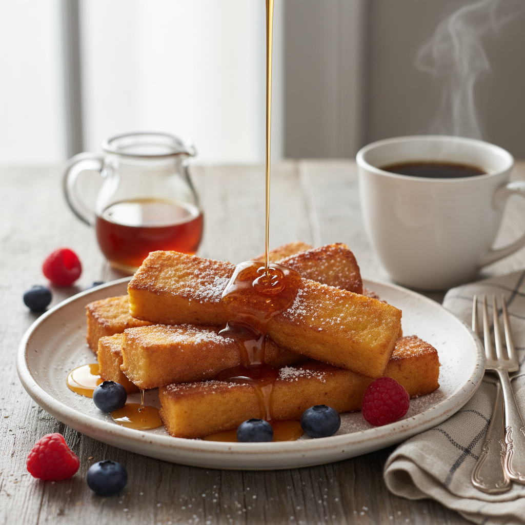 French Toast Sticks with Maple Syrup