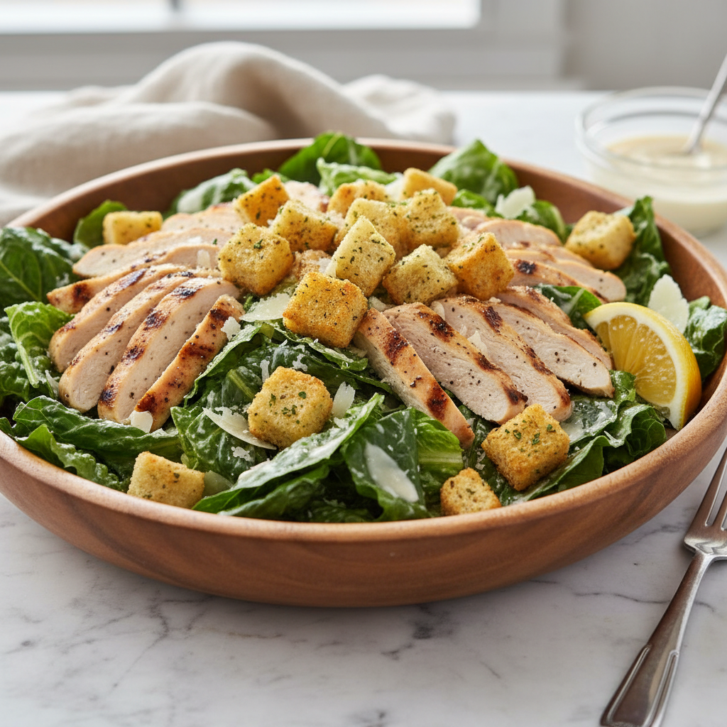 Chicken Caesar Salad with Croutons