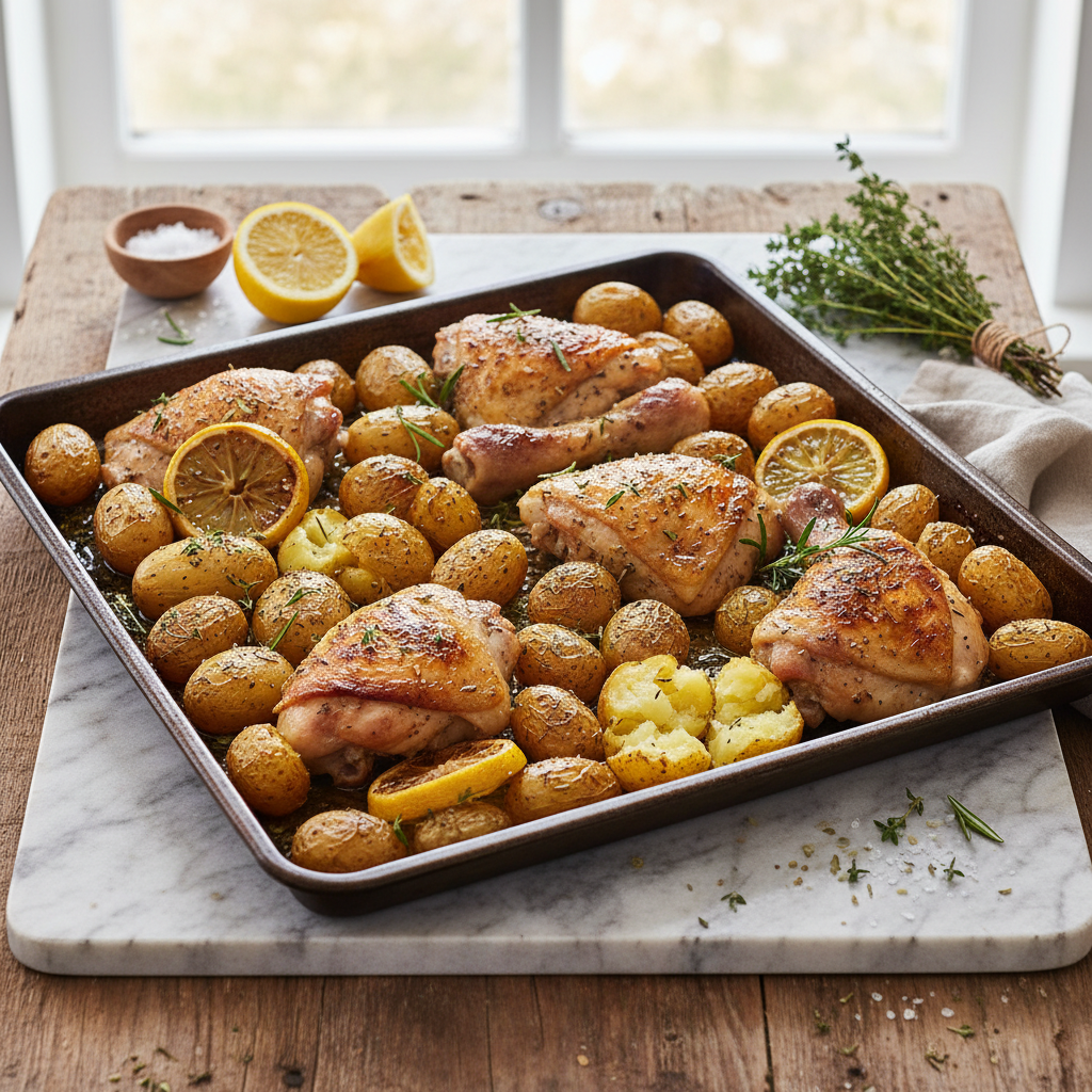 Sheet Pan Lemon Herb Chicken and Potatoes