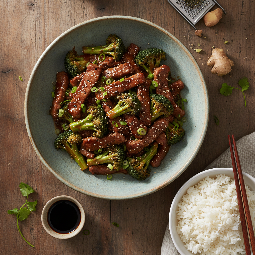 Beef and Broccoli Stir-Fry with Rice