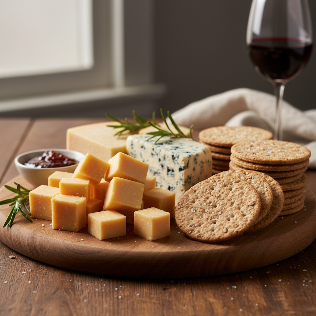 Cheese Cubes and Whole Wheat Crackers