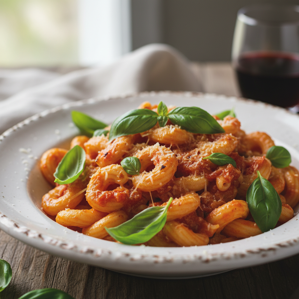 Creamy Tomato Pasta with Fresh Basil