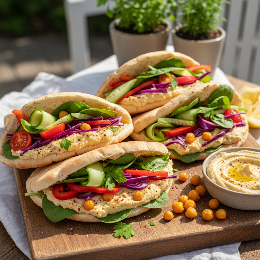 Vegetable and Hummus Pita Pockets