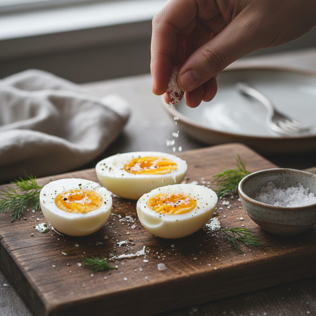 Hard-Boiled Eggs with a Pinch of Salt