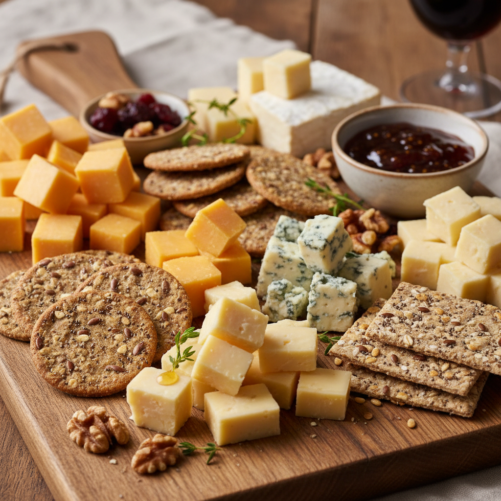 Cheese Cubes and Whole Grain Crackers