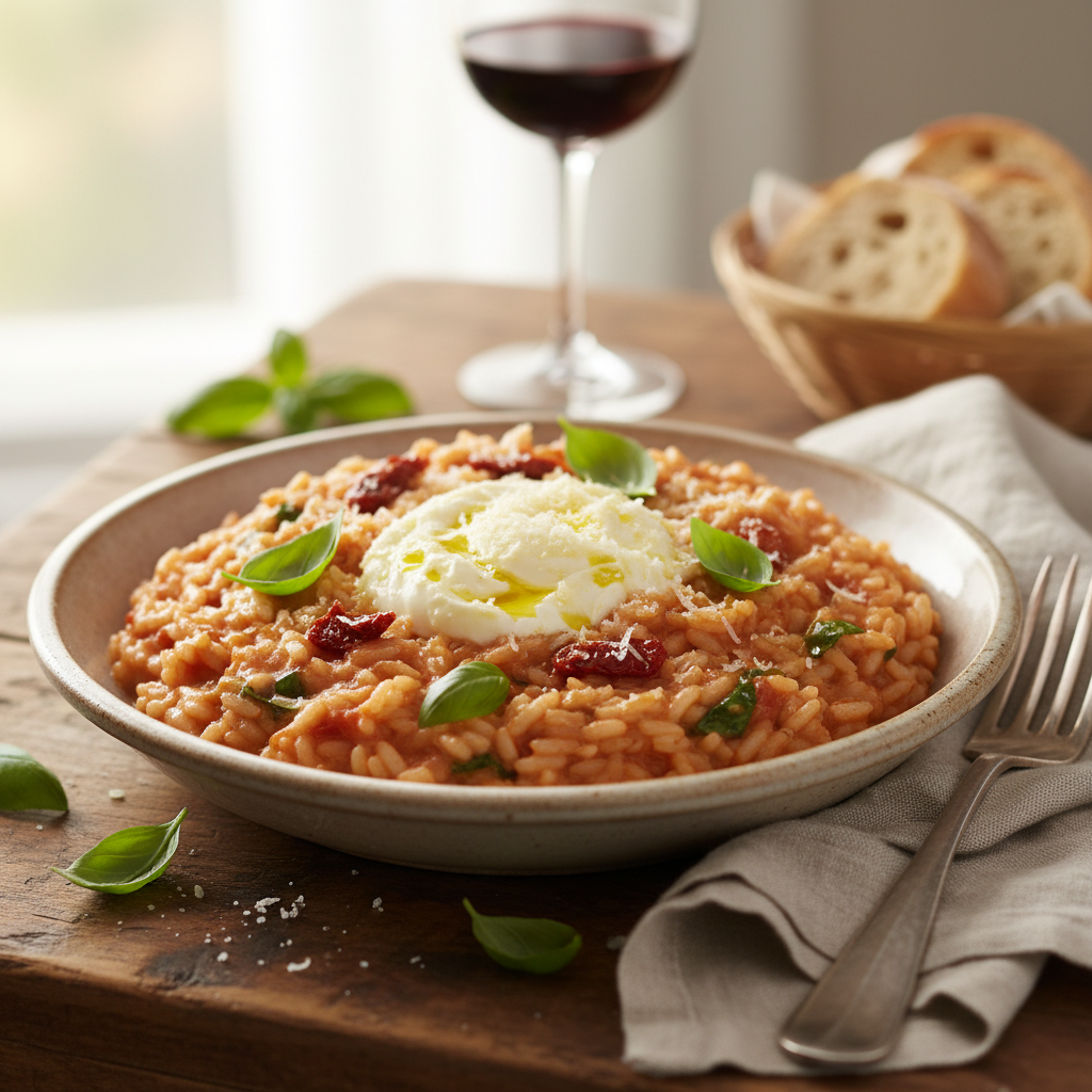 Creamy Tomato and Basil Risotto
