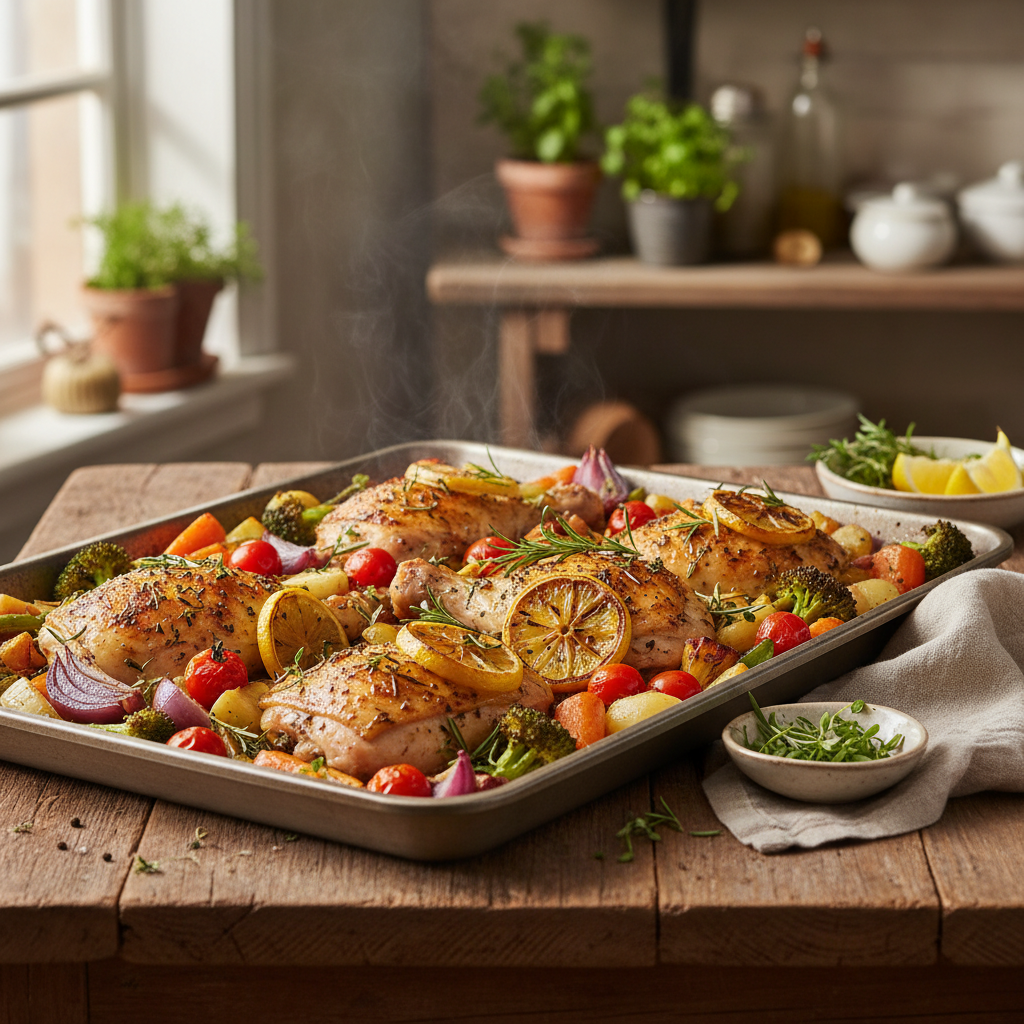 Sheet Pan Lemon Herb Chicken and Roasted Vegetables