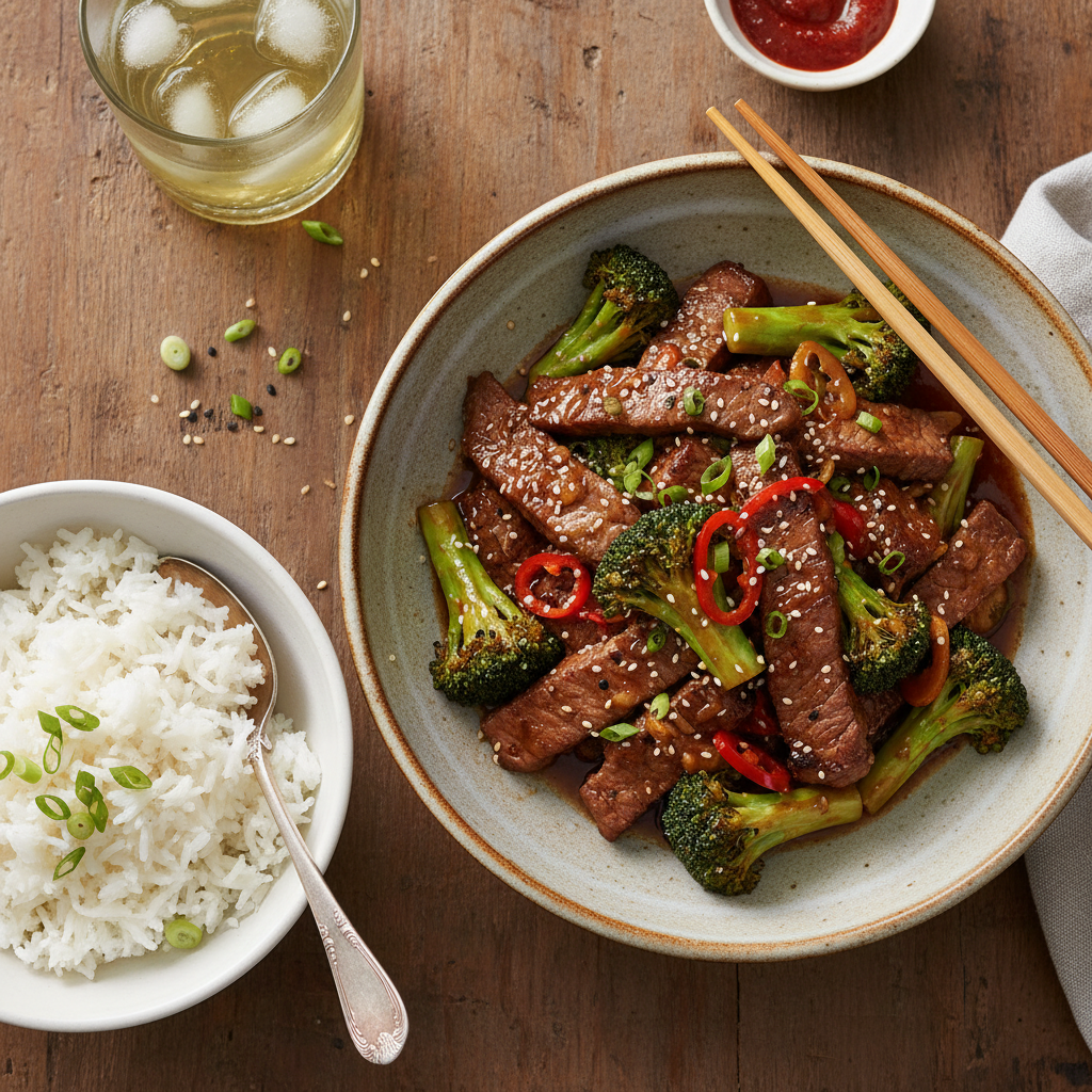 Beef and Broccoli Stir-Fry with Jasmine Rice