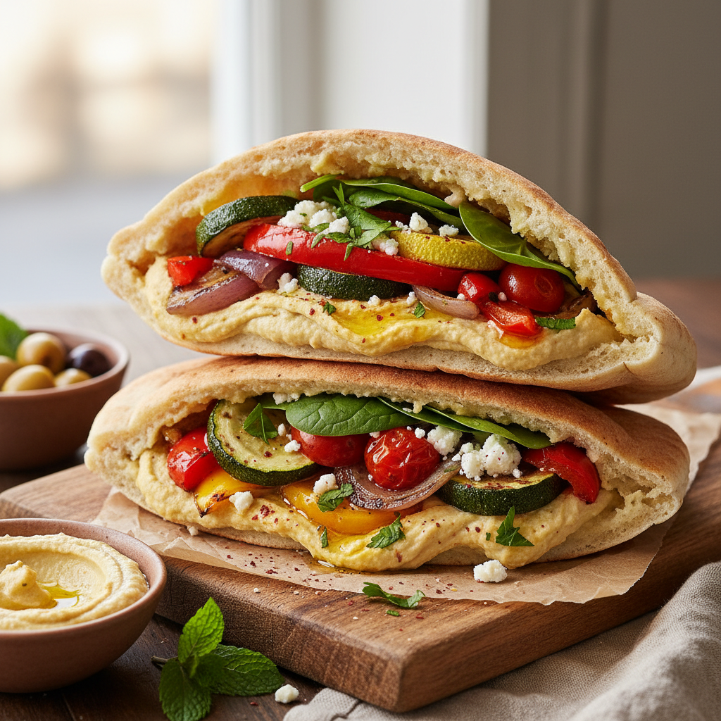 Vegetable and Hummus Pita Pocket