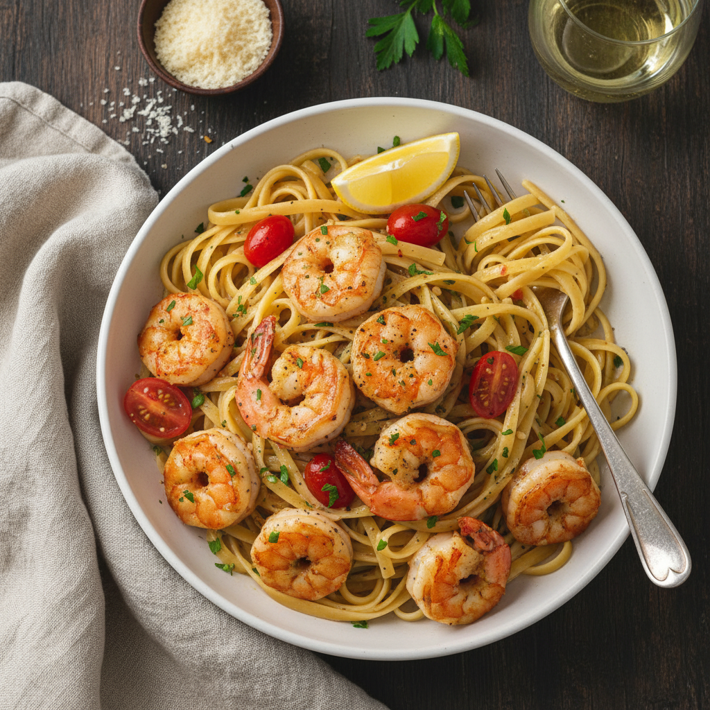 Quick Shrimp Scampi with Linguine