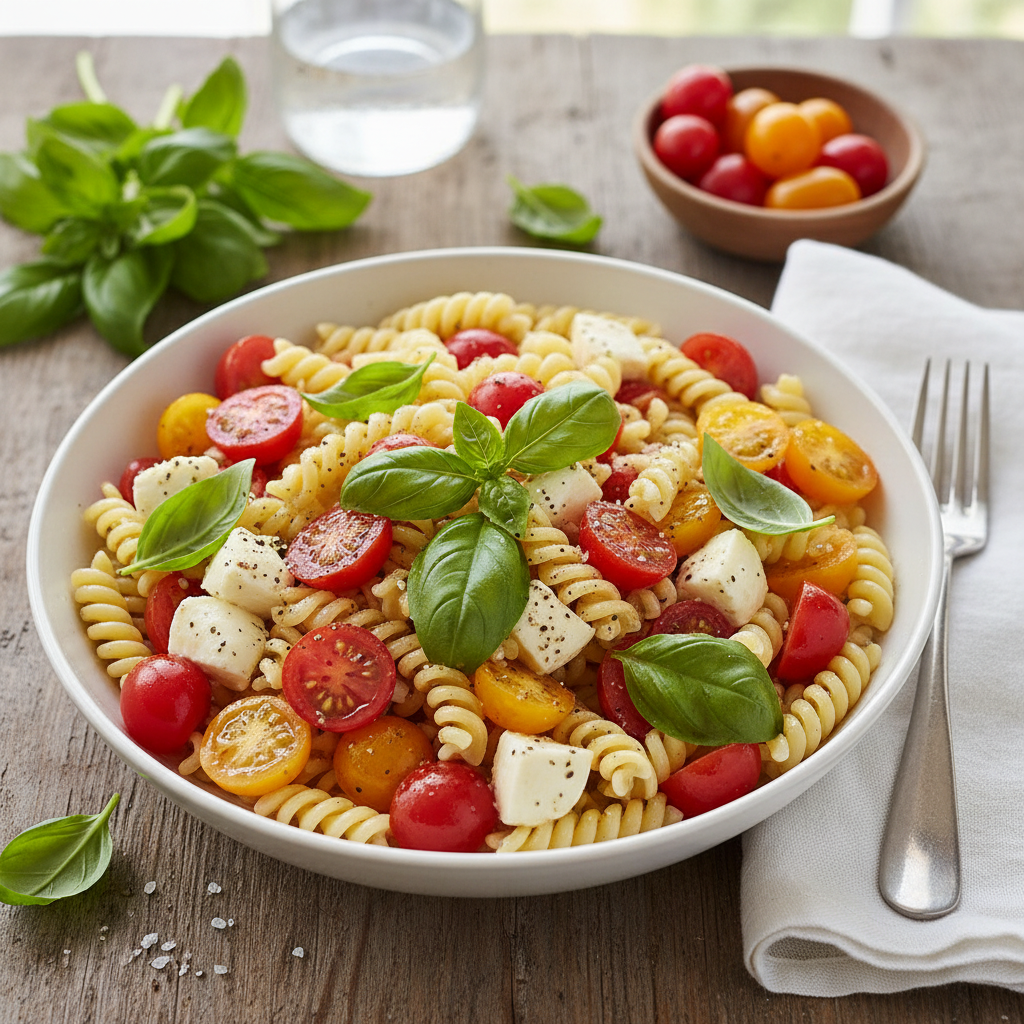 Simple Tomato Basil Pasta Salad