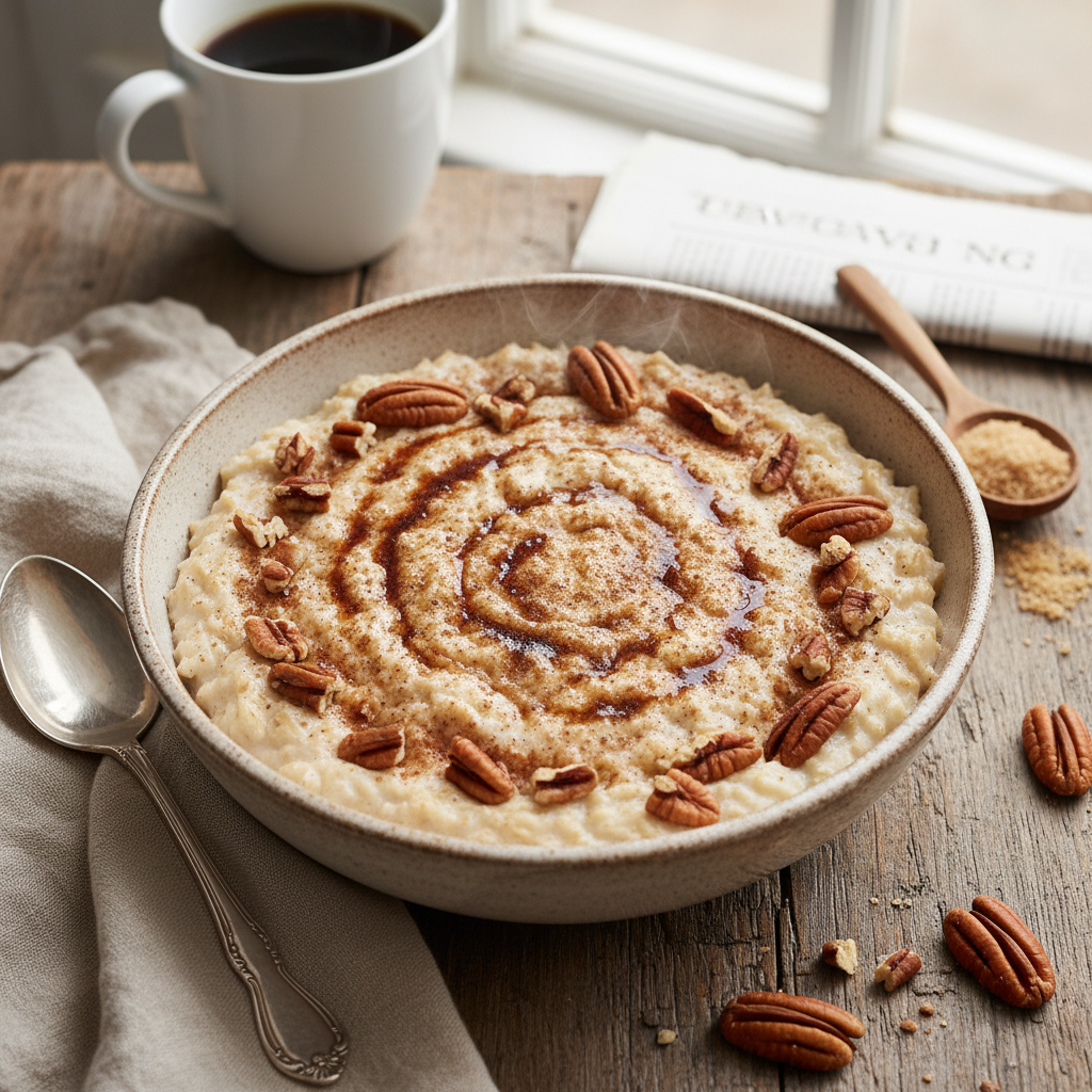 Speedy Oatmeal with Brown Sugar and Pecans