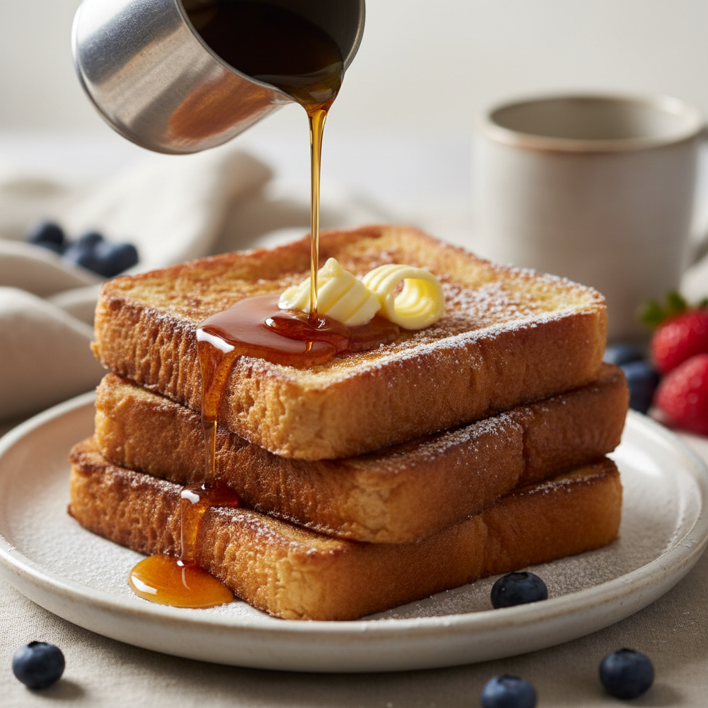 Simple French Toast with Maple Syrup