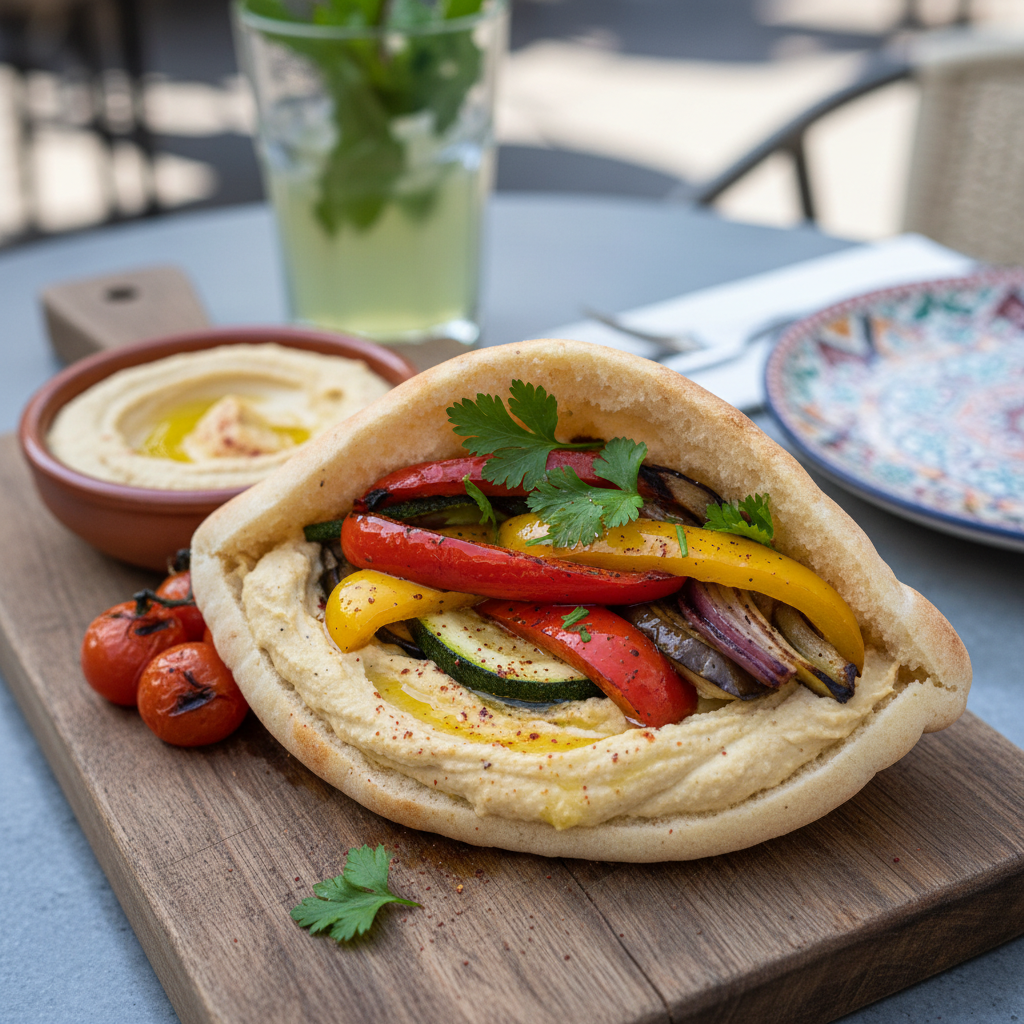 Hummus and Grilled Vegetable Pita Pocket