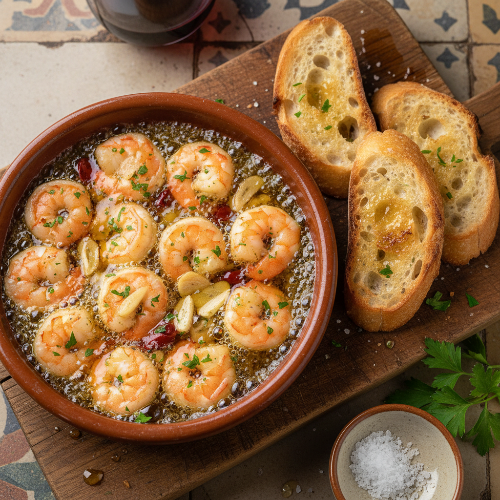 Spanish Garlic Shrimp (Gambas al Ajillo) with Crusty Bread