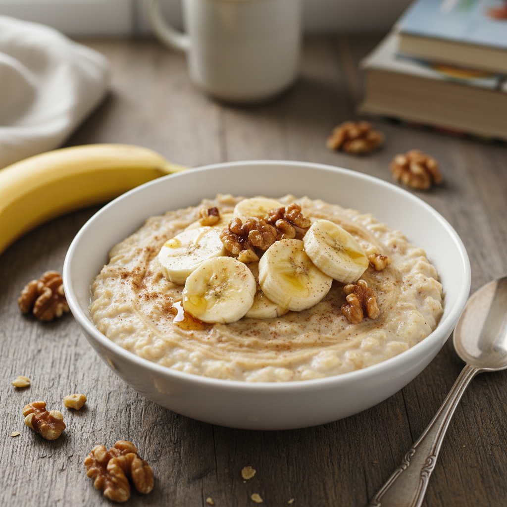 Speedy Banana and Walnut Oatmeal