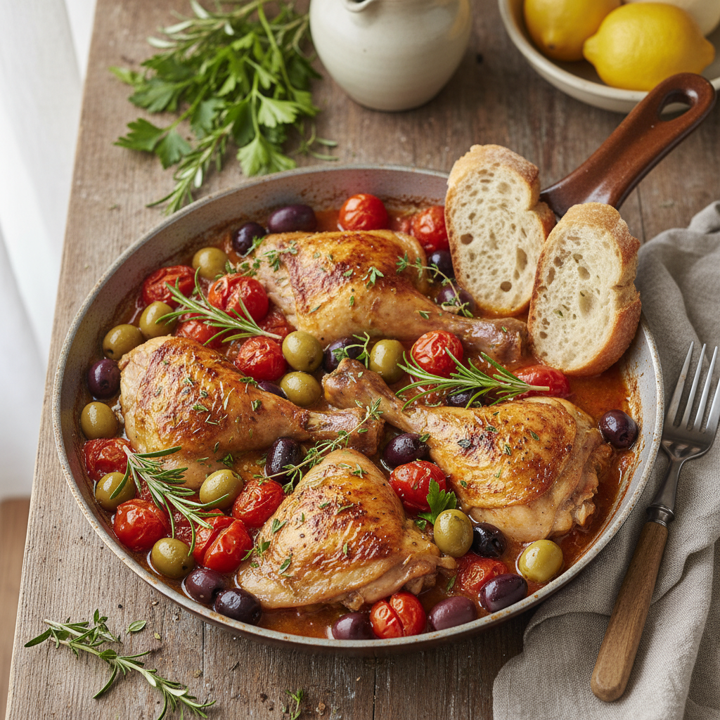 Chicken Provençal with Olives and Herbs