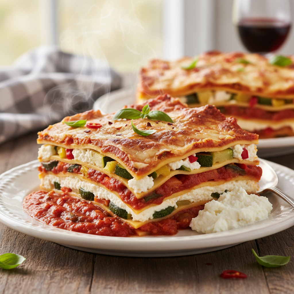 Vegetable Lasagna with Ricotta and Marinara