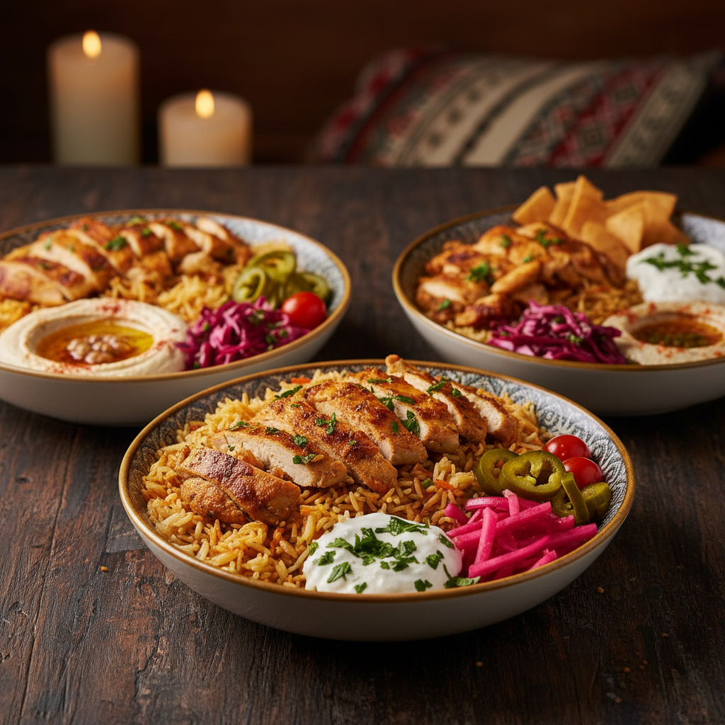 Middle Eastern Chicken Shawarma Bowls with Rice