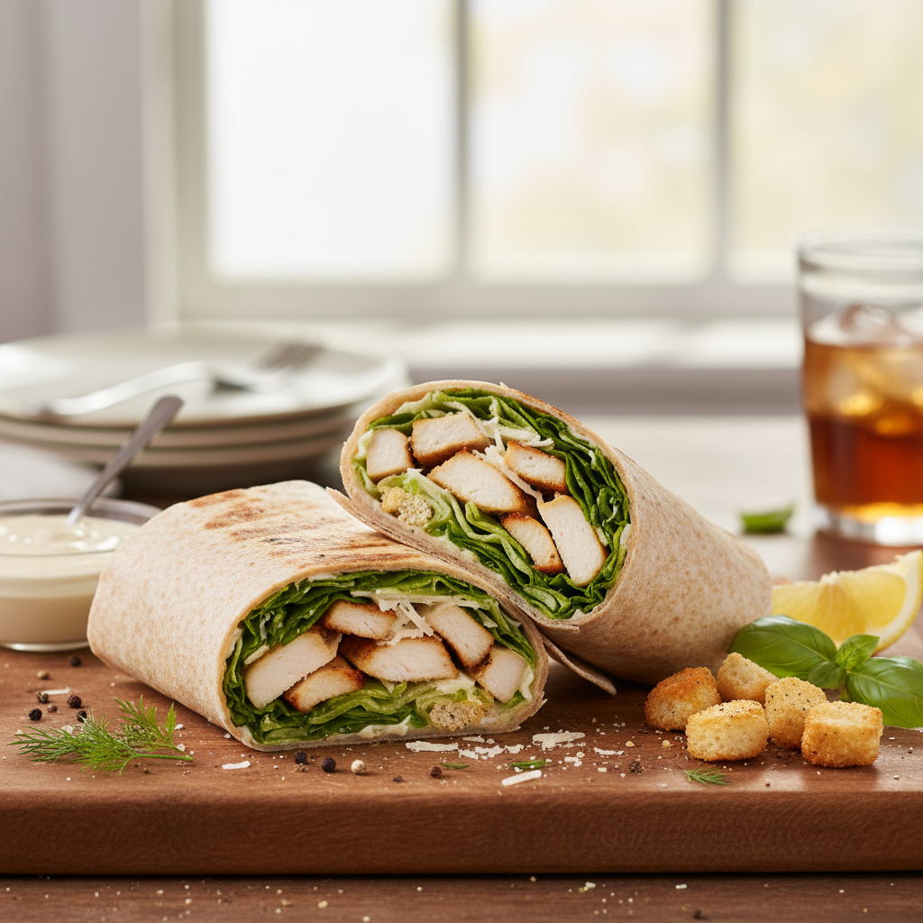 Quick Chicken Caesar Wrap