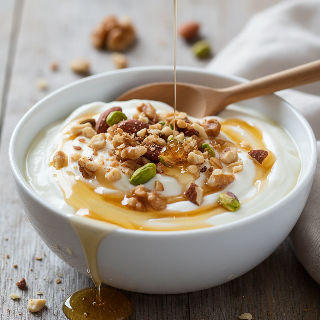 Greek Yogurt with Honey and Chopped Nuts