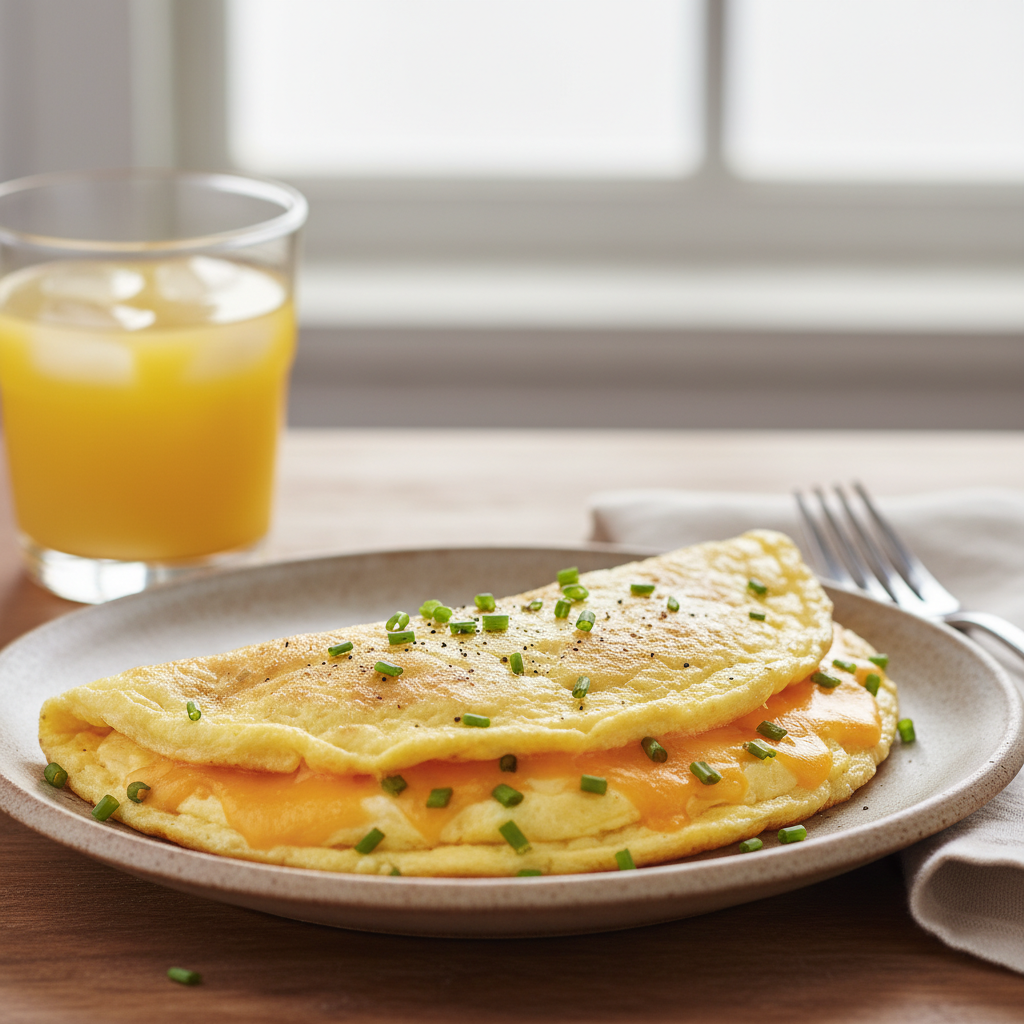 Speedy Cheese and Chive Omelette