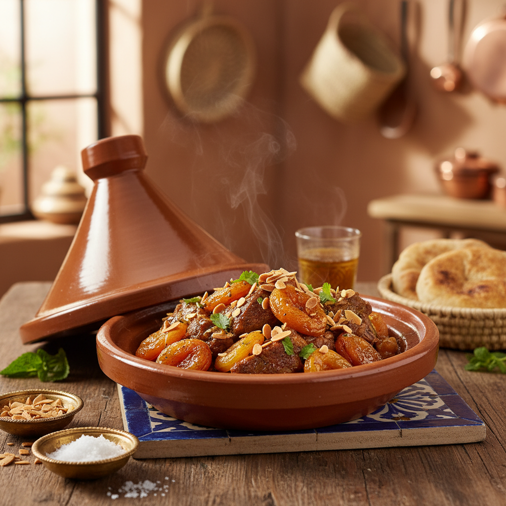 Beef Tagine with Apricots and Almonds