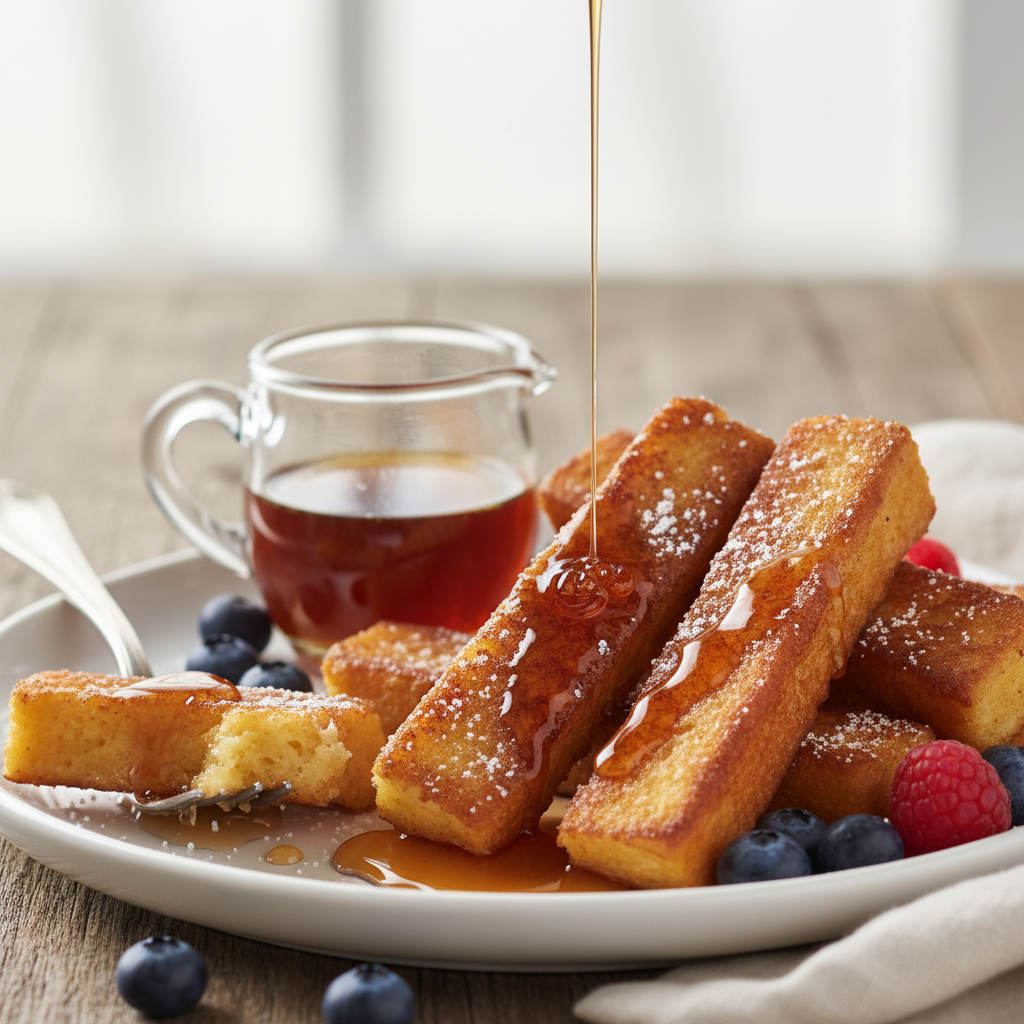 Quick French Toast Sticks with Maple Syrup