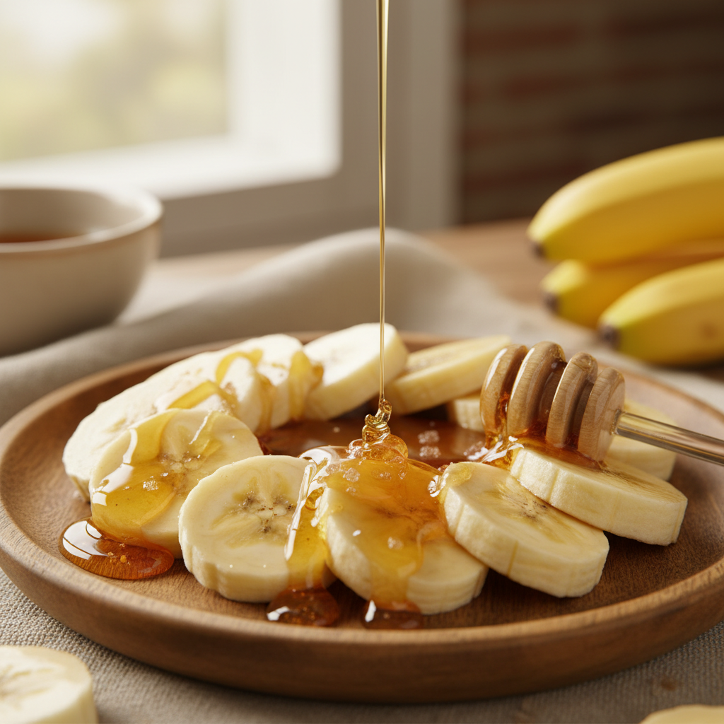 Banana Slices with a Drizzle of Honey