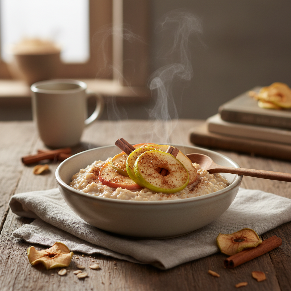 Quick Microwave Oatmeal with Apples and Cinnamon