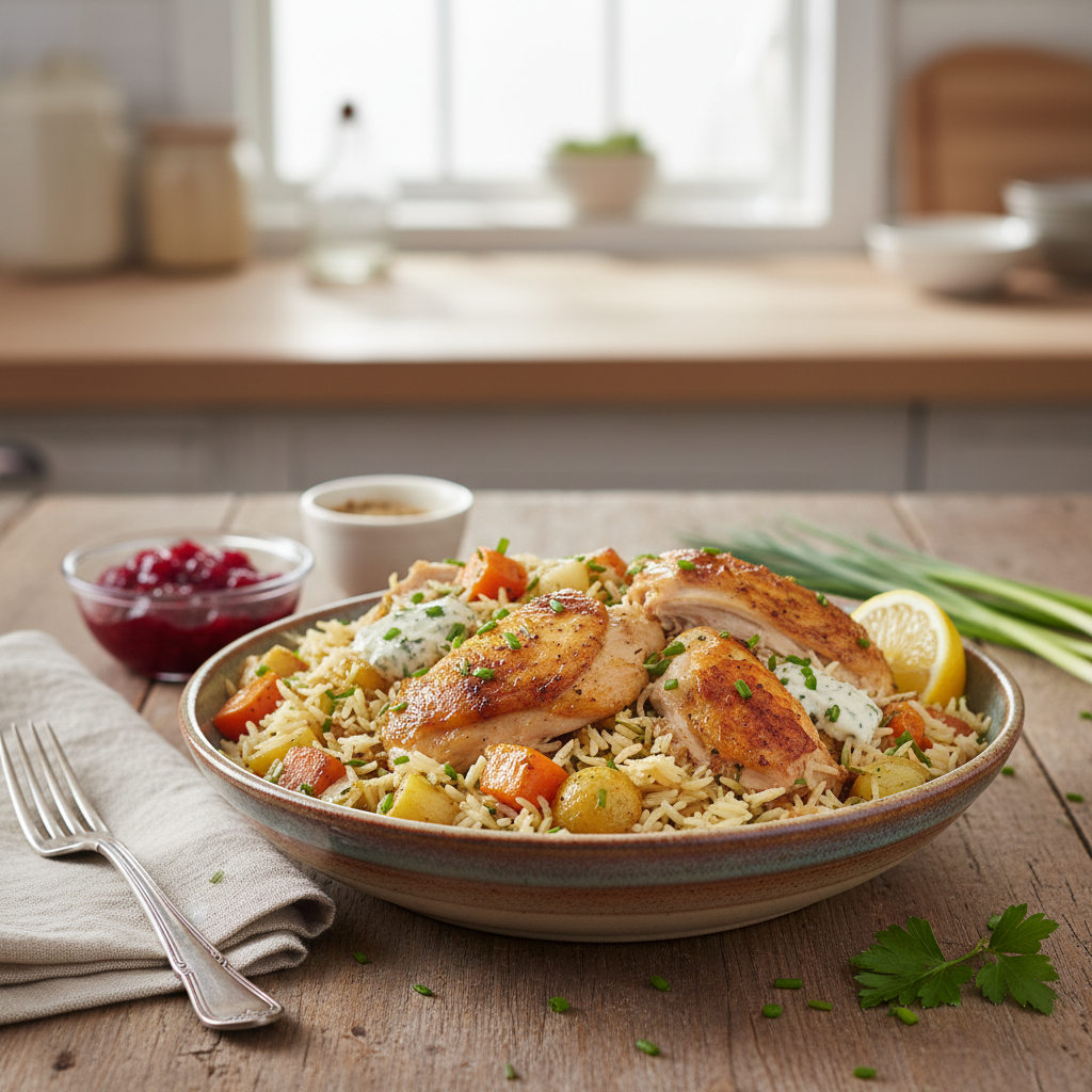Leftover Roasted Chicken and Rice Bowl