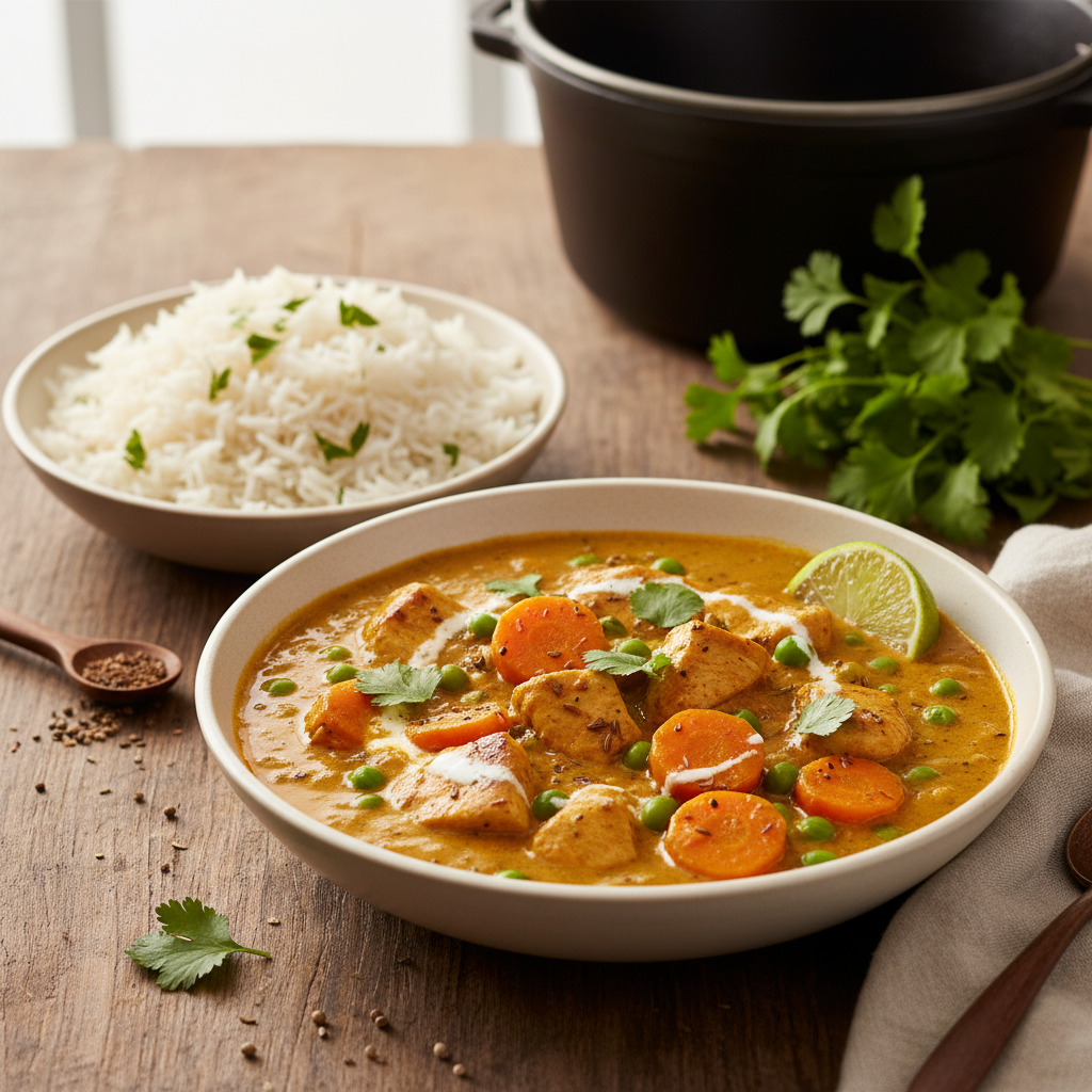 Creamy Chicken and Carrot Curry with Basmati Rice
