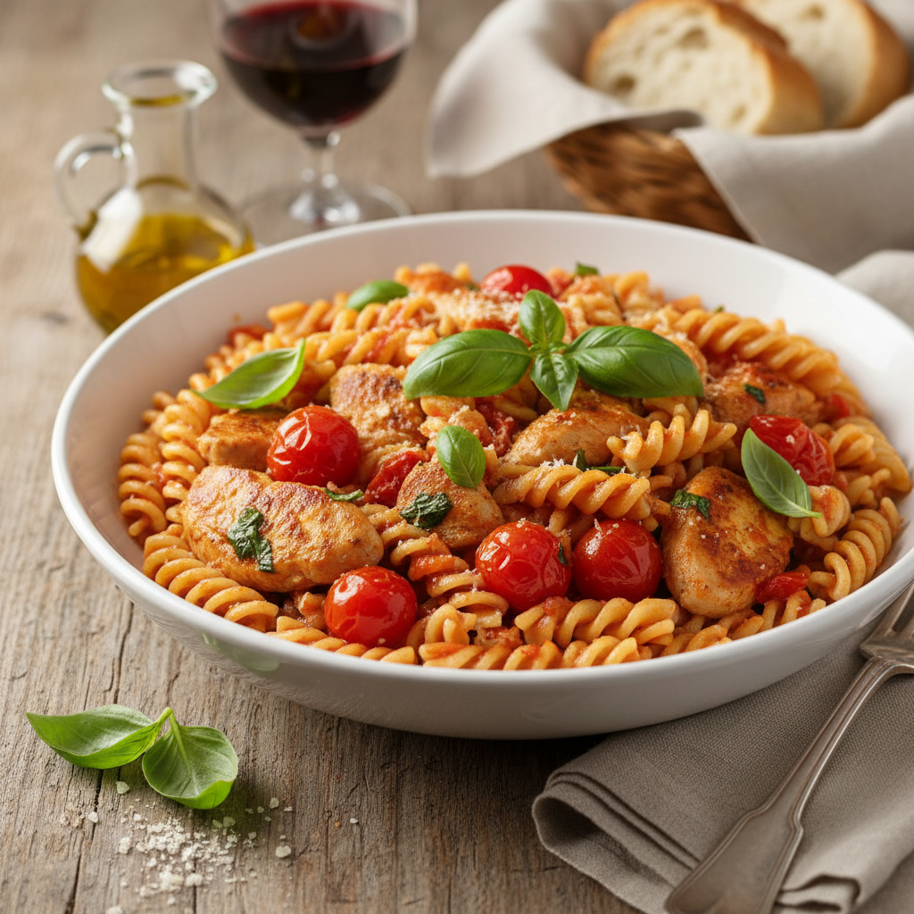 Chicken and Tomato Pasta with Fresh Basil