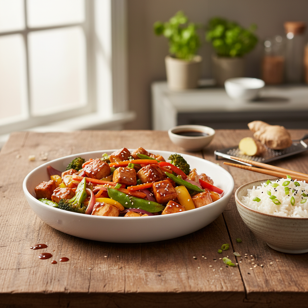 Chicken Stir-fry with Carrots and Quick Rice