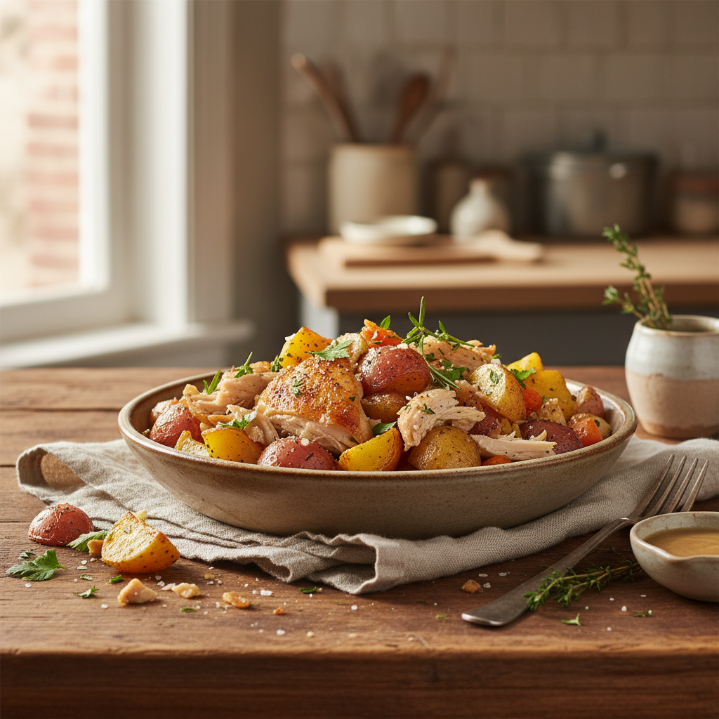 Leftover Roasted Chicken and Potato Bowl