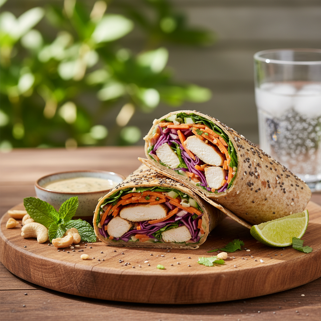 Chicken Breast and Carrot Salad Wrap