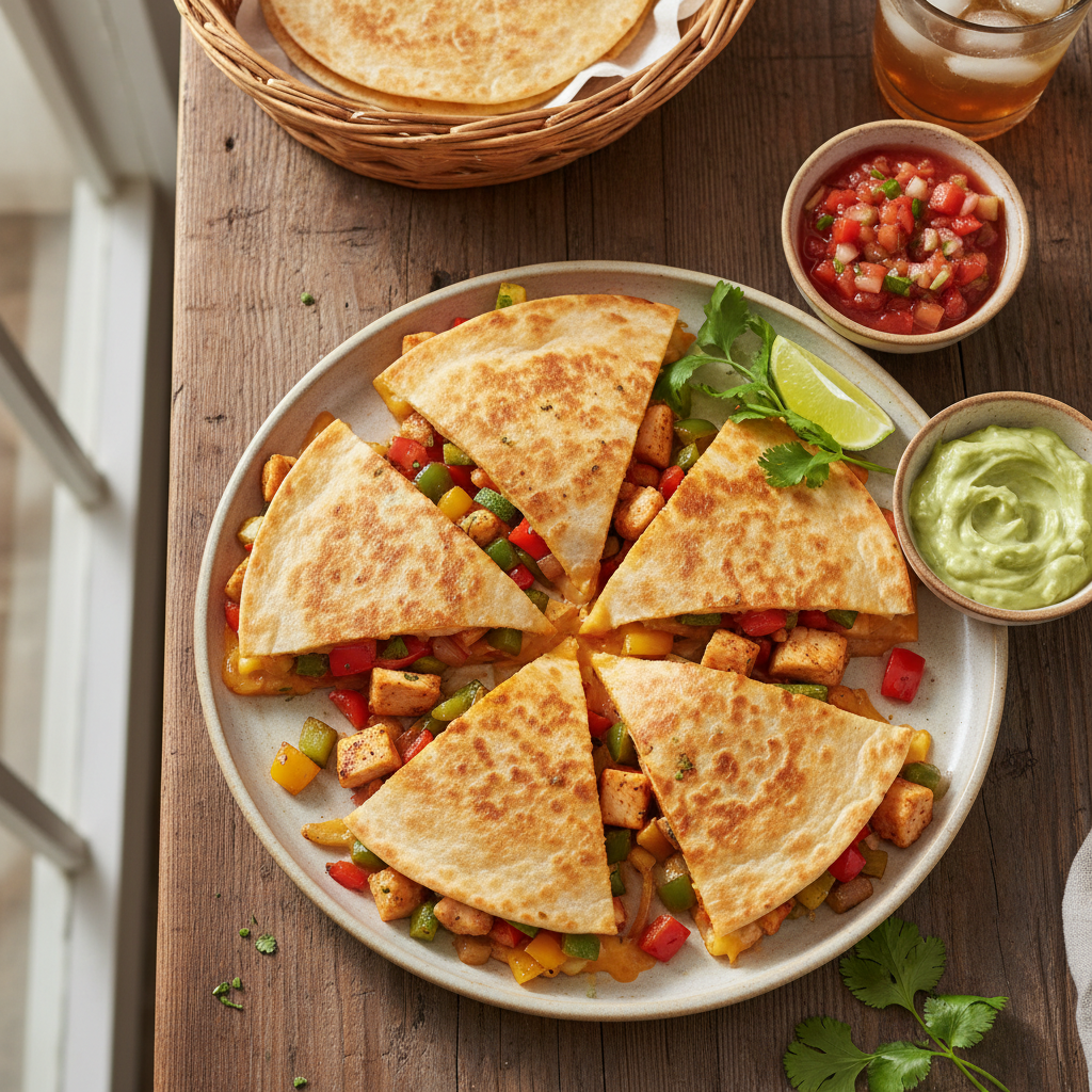 Quick Chicken and Veggie Quesadillas