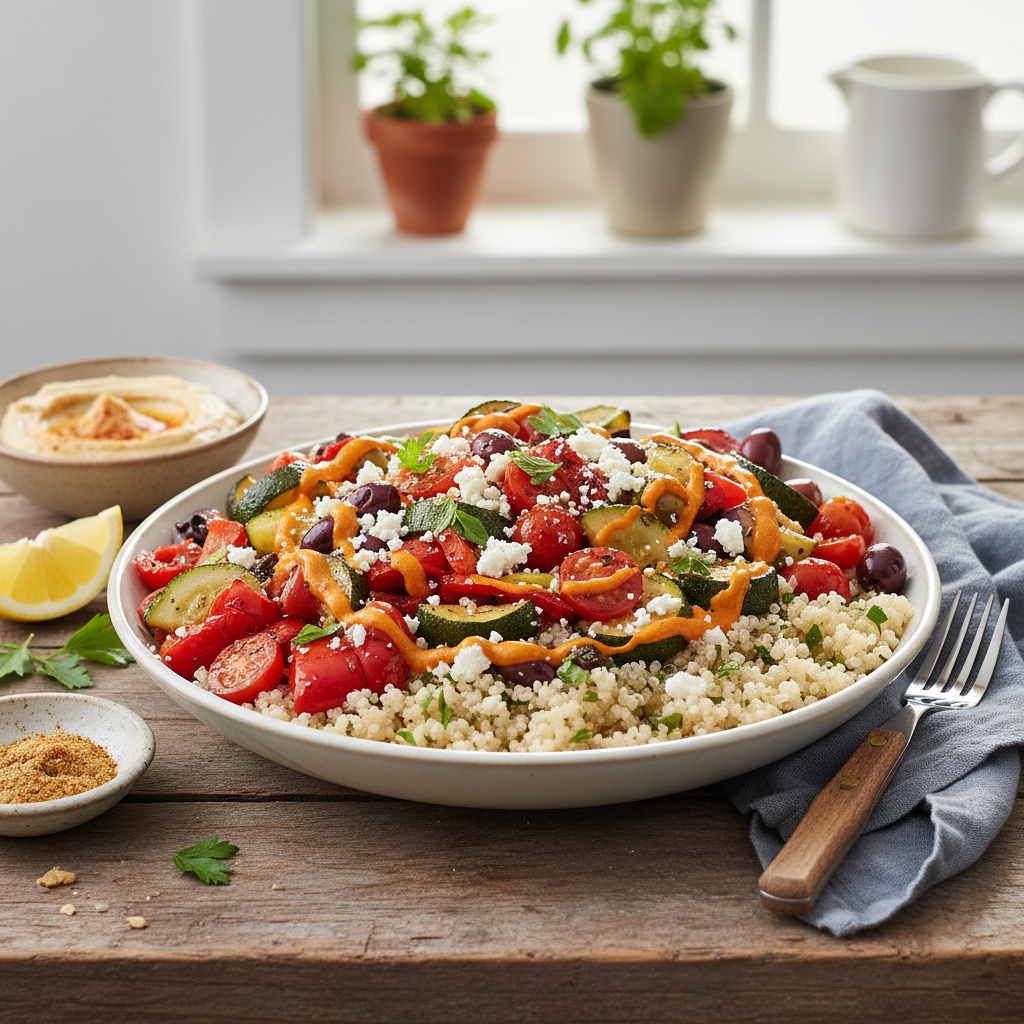 Mediterranean Quinoa Bowl with Roasted Vegetables