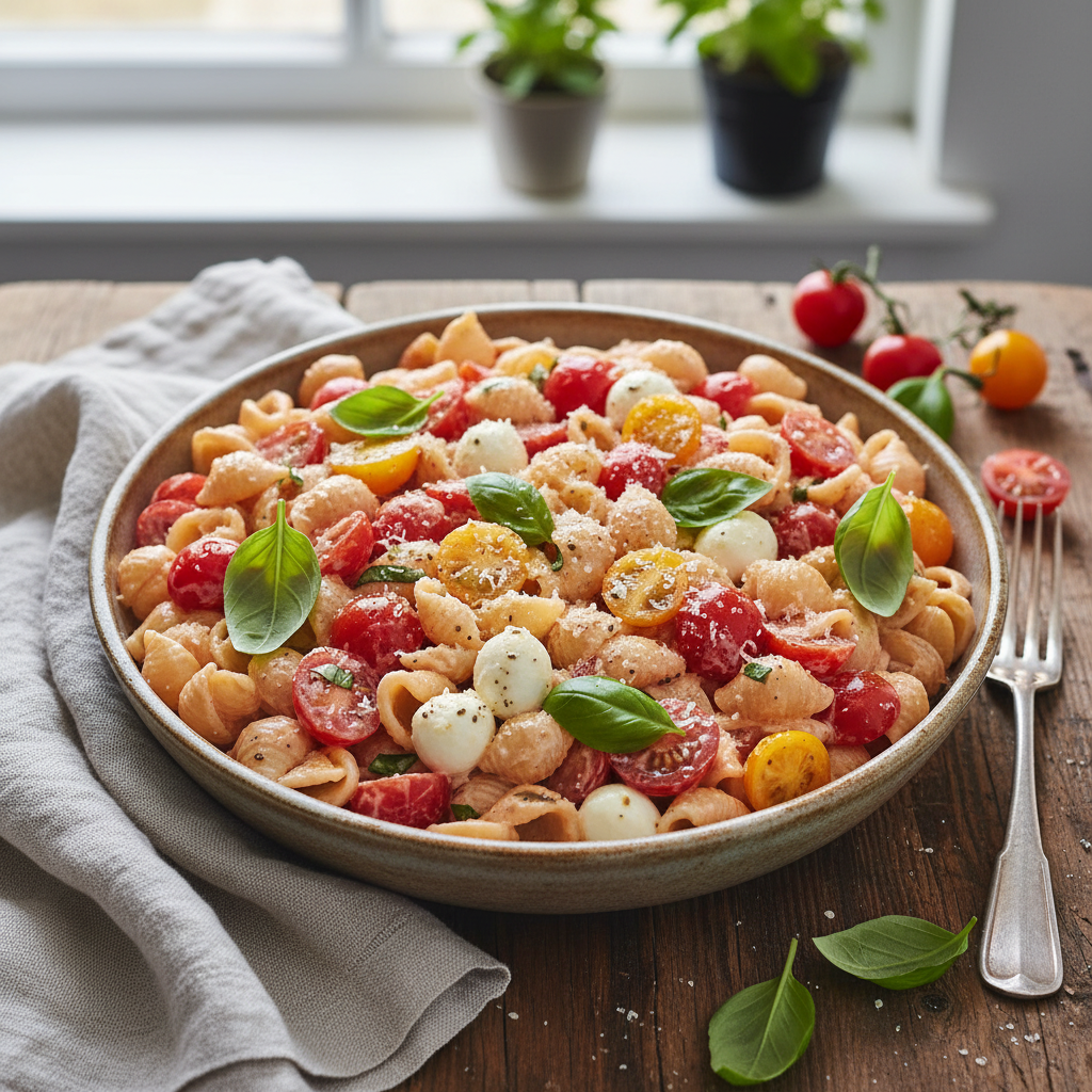 Creamy Tomato and Basil Pasta Salad