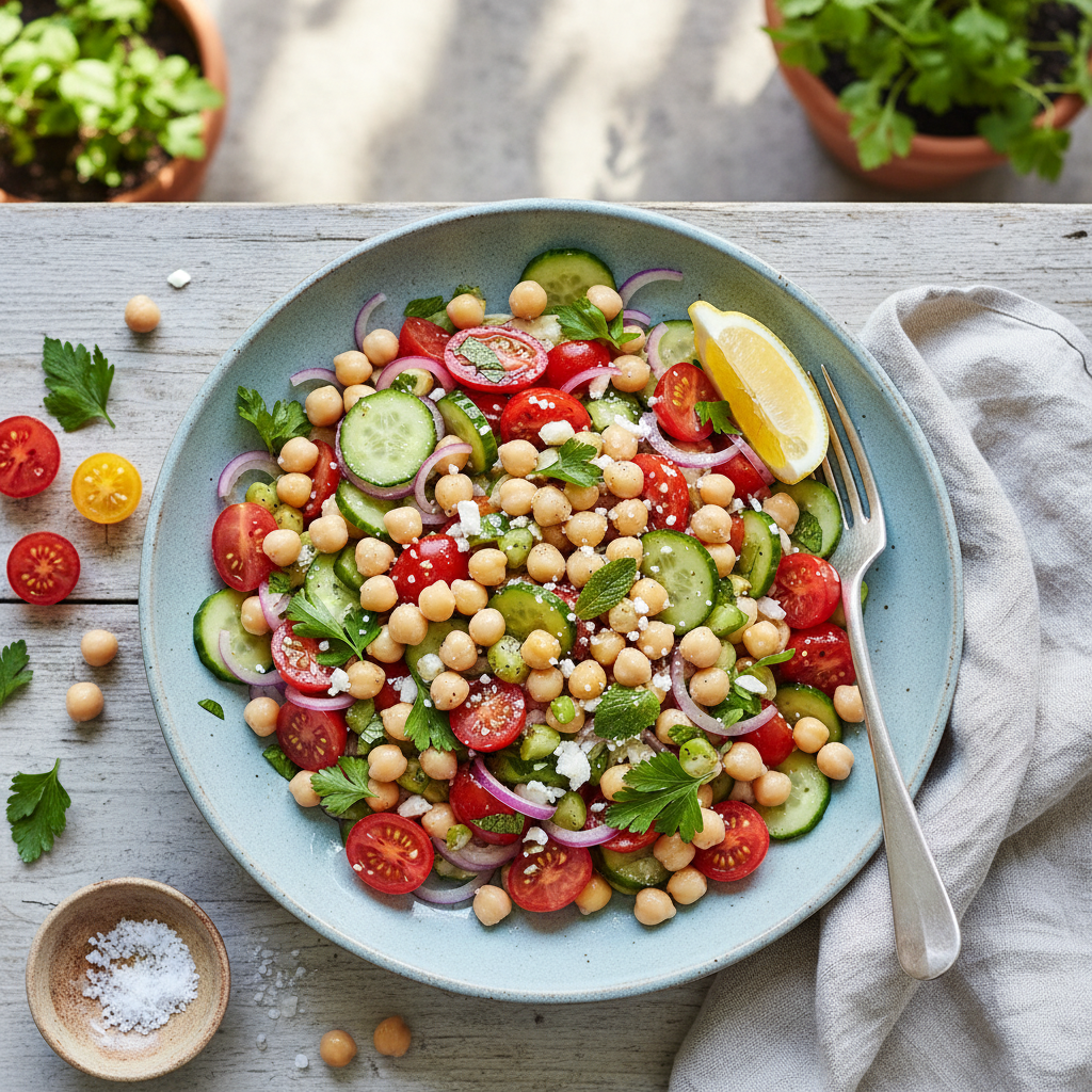 Mediterranean Chickpea and Tomato Salad