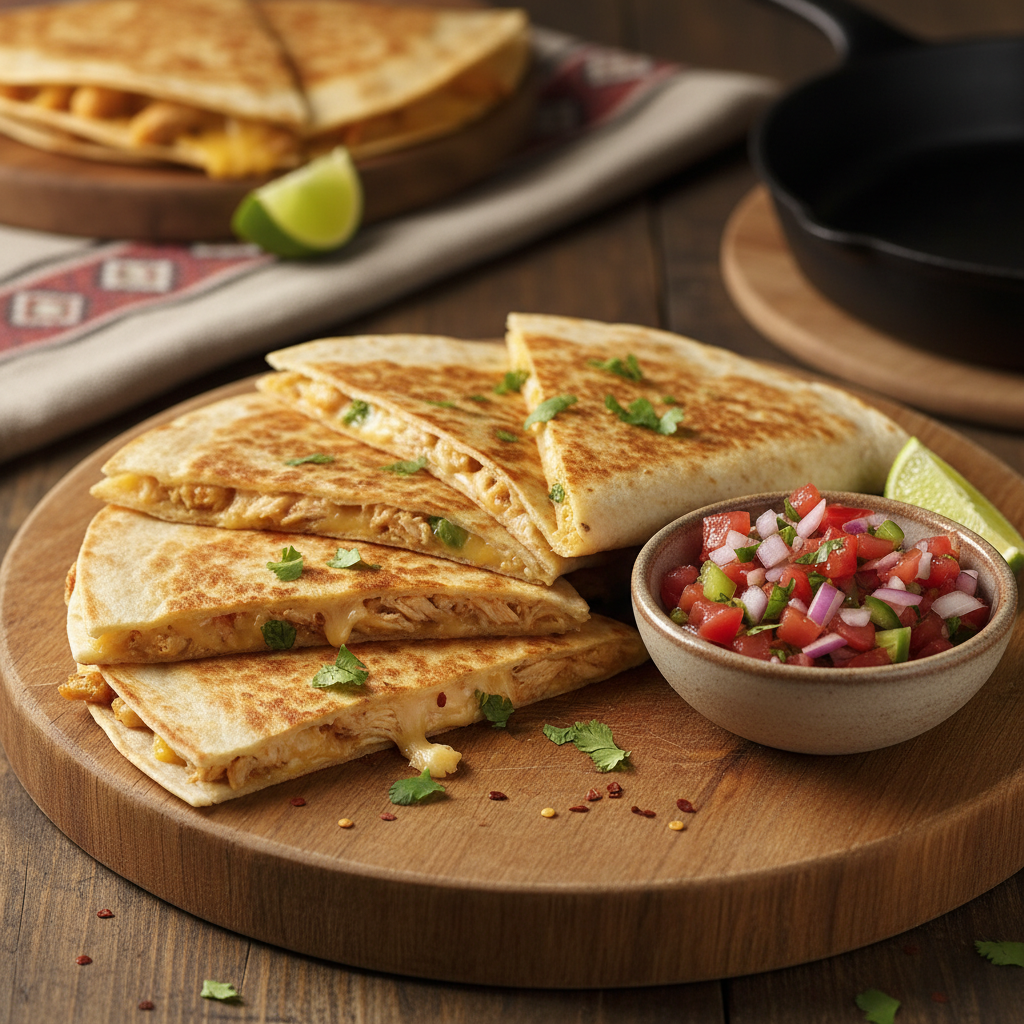 Quick Chicken Quesadilla with Salsa
