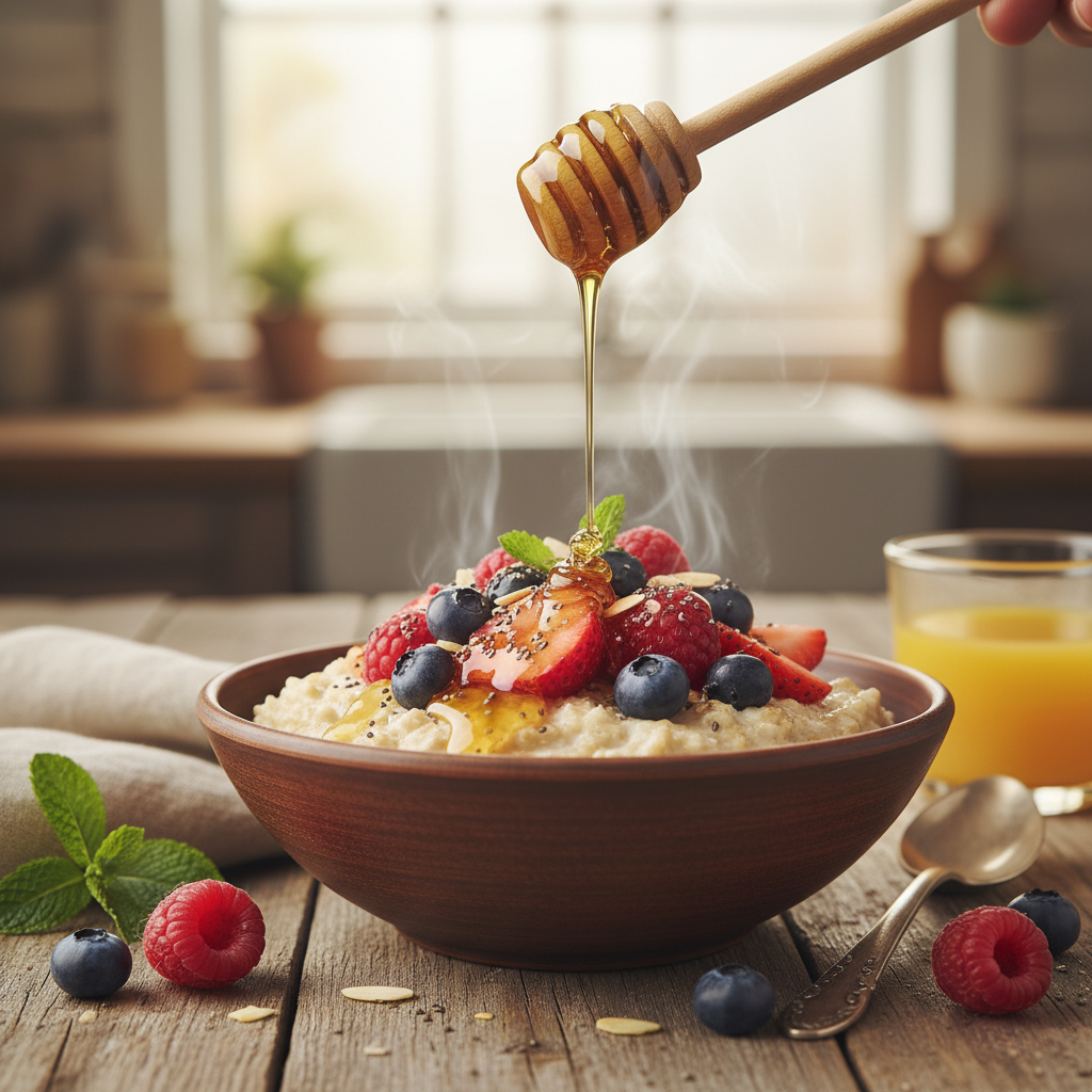 Energizing Oatmeal with Berries and Honey