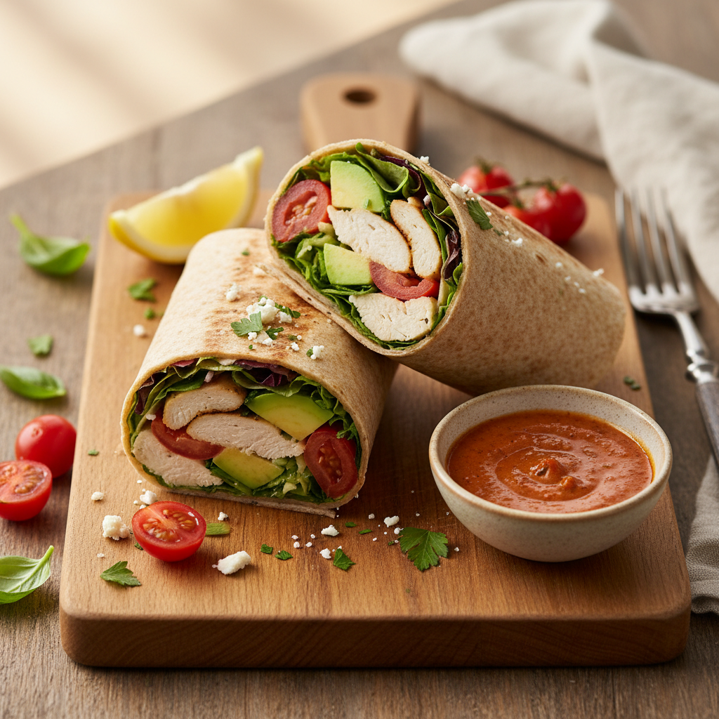 Quick Chicken Breast and Tomato Wraps