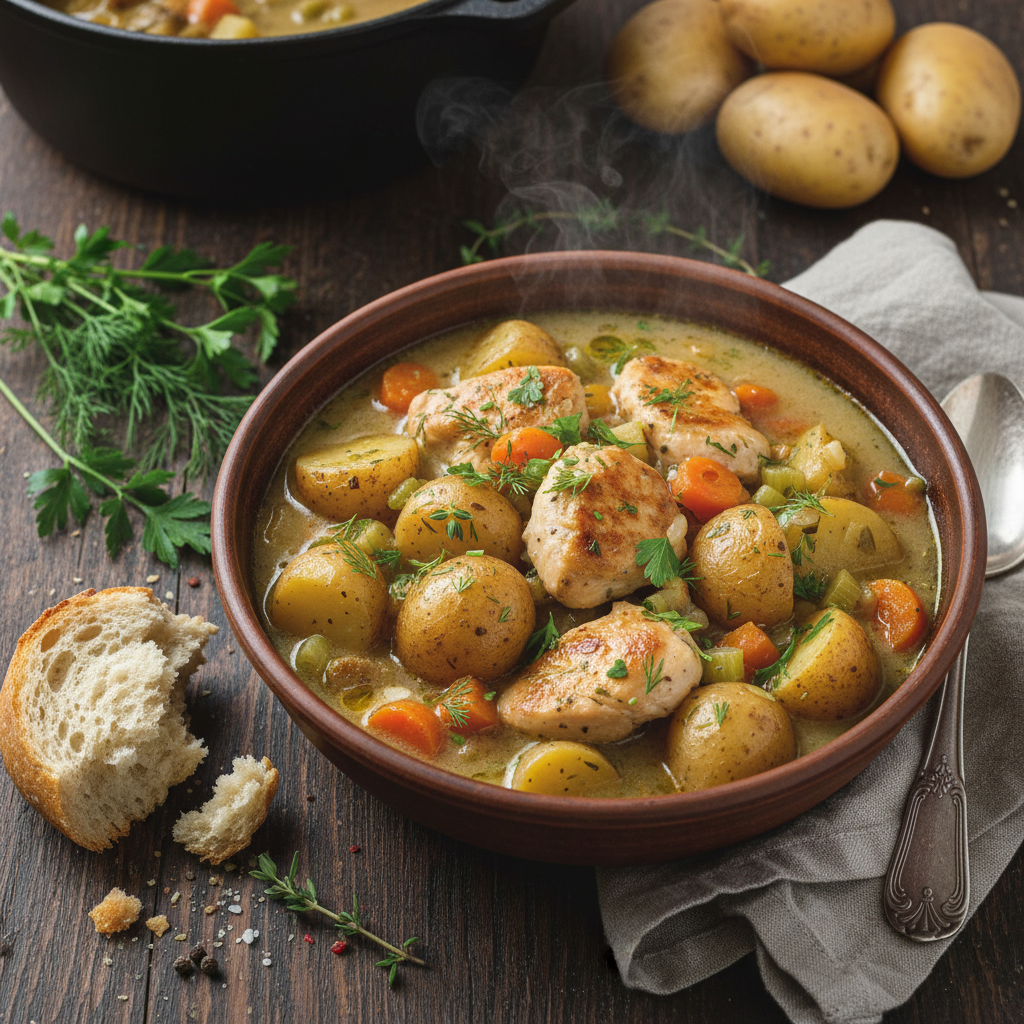 Hearty Chicken and Potato Stew with Fresh Herbs