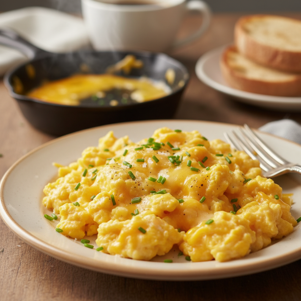 Speedy Scrambled Eggs with Cheese and Chives