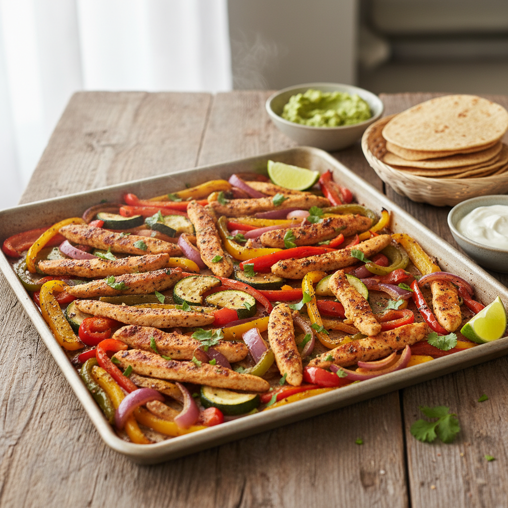 Chicken and Vegetable Sheet Pan Fajitas