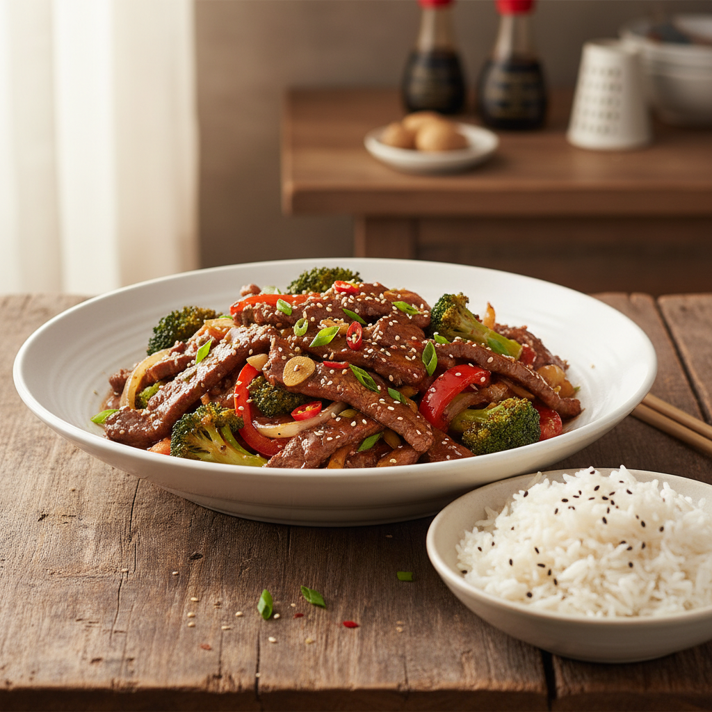 Easy Beef and Broccoli Stir-Fry with White Rice