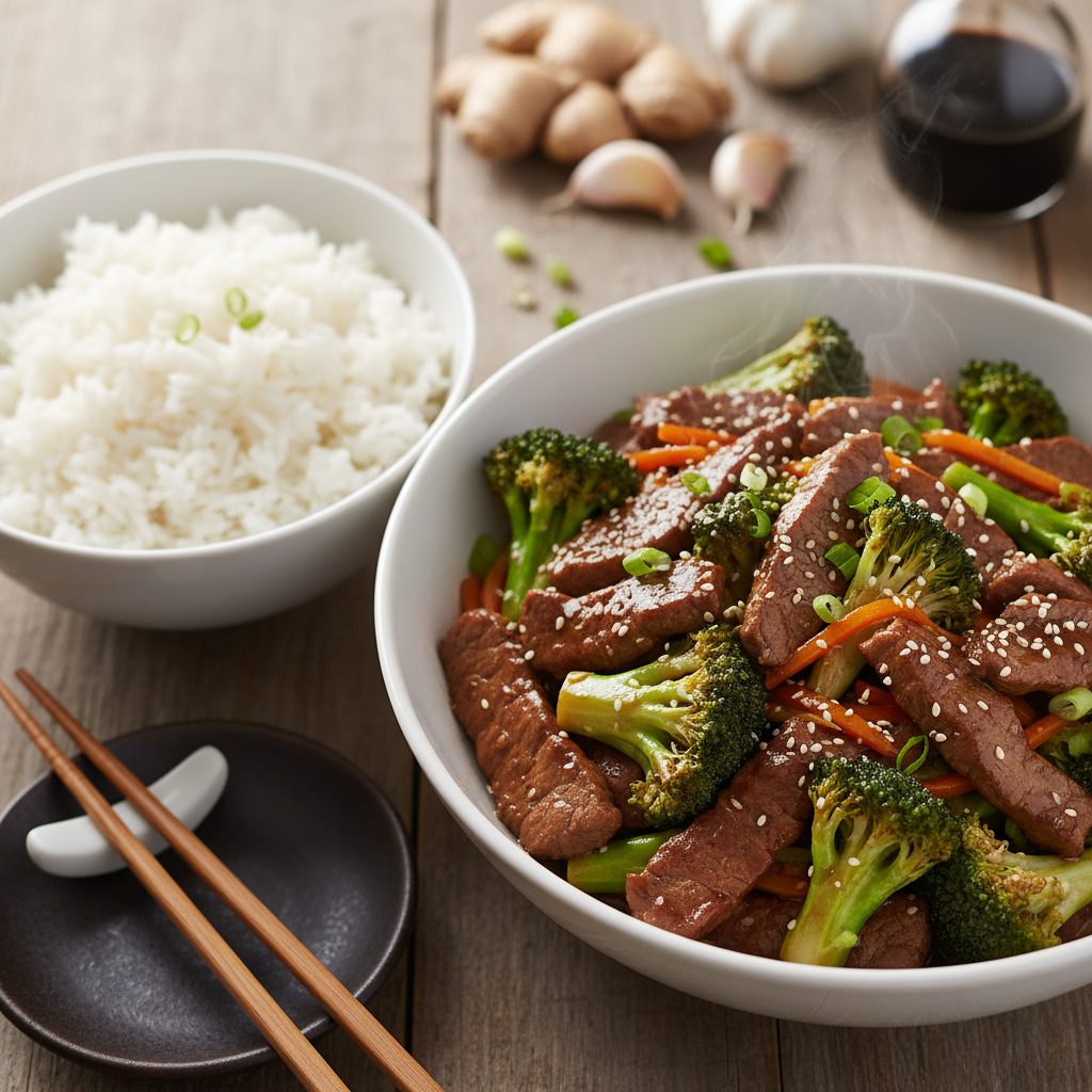 Simple Beef and Broccoli Stir-Fry with Rice